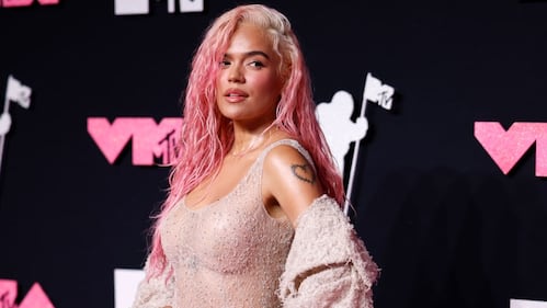 NEWARK, NEW JERSEY - SEPTEMBER 12: Karol G attends the 2023 Video Music Awards at Prudential Center on September 12, 2023 in Newark, New Jersey. (Photo by Jason Kempin/Getty Images for MTV)