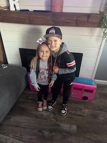 Ryan sent in this photo of his little Buckeye fans celebrating